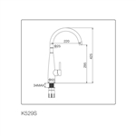 Vòi rửa chén nóng lạnh Malloca K529-S / Inox 304